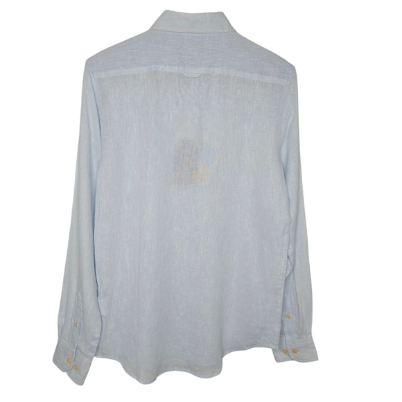 Ben Sherman Mens Modern Classic Fit Linen Blend Button Up Shirt Size Small - Picture 2 of 11